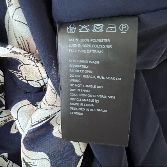 Floral Navy Dress with Open Back - Picture 12 of 13